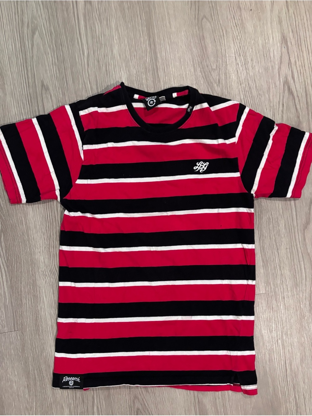 Vintage LRG Lifted Research Group Striped Knit T-Shirt 
Size M